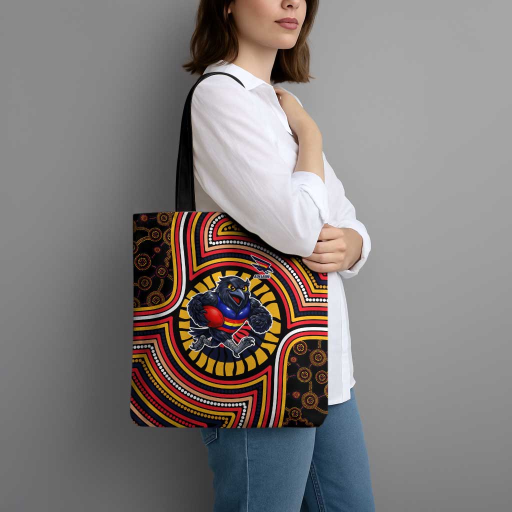 Adelaide Crows Tote Bag Indigenous Monochrome Dot Art Mascot Style