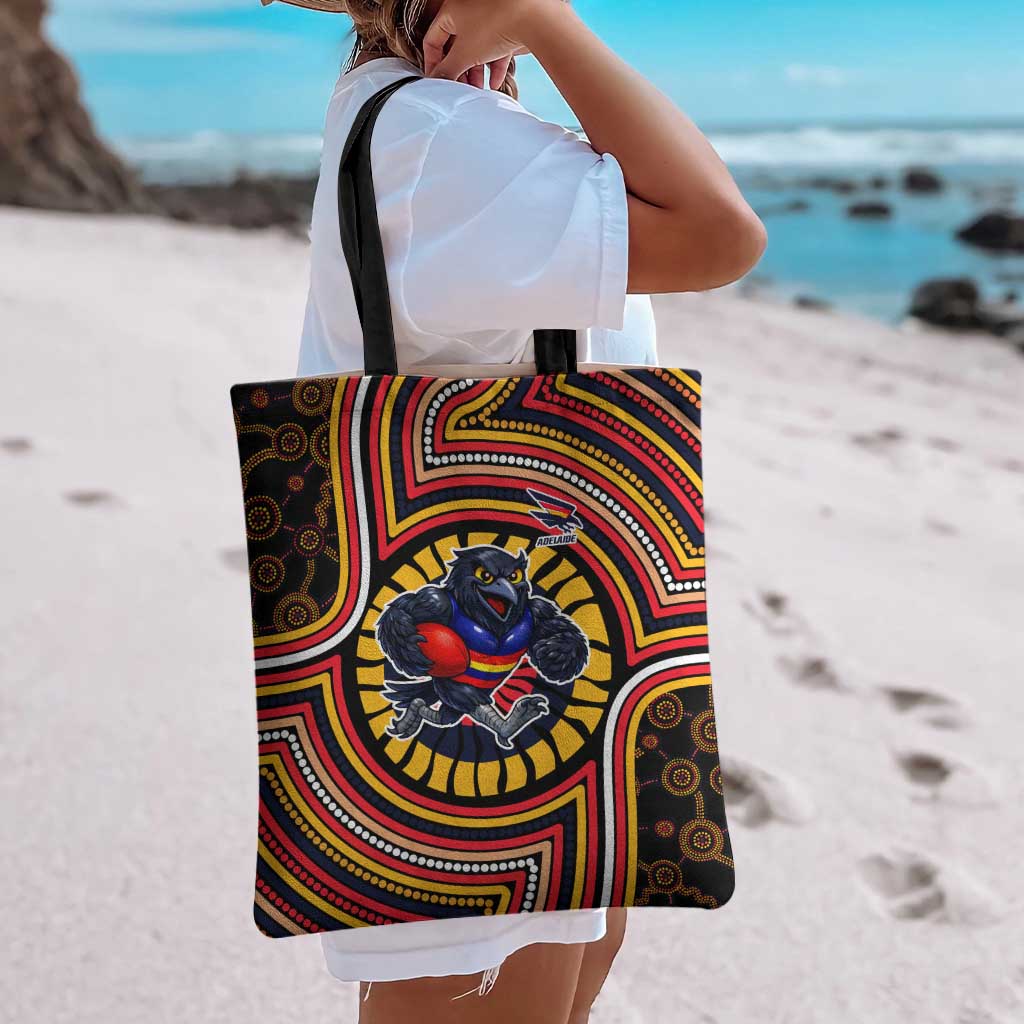 Adelaide Crows Tote Bag Indigenous Monochrome Dot Art Mascot Style