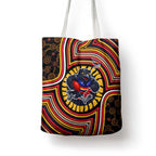Adelaide Crows Tote Bag Indigenous Monochrome Dot Art Mascot Style