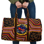 Adelaide Crows Travel Bag Indigenous Monochrome Dot Art Mascot Style