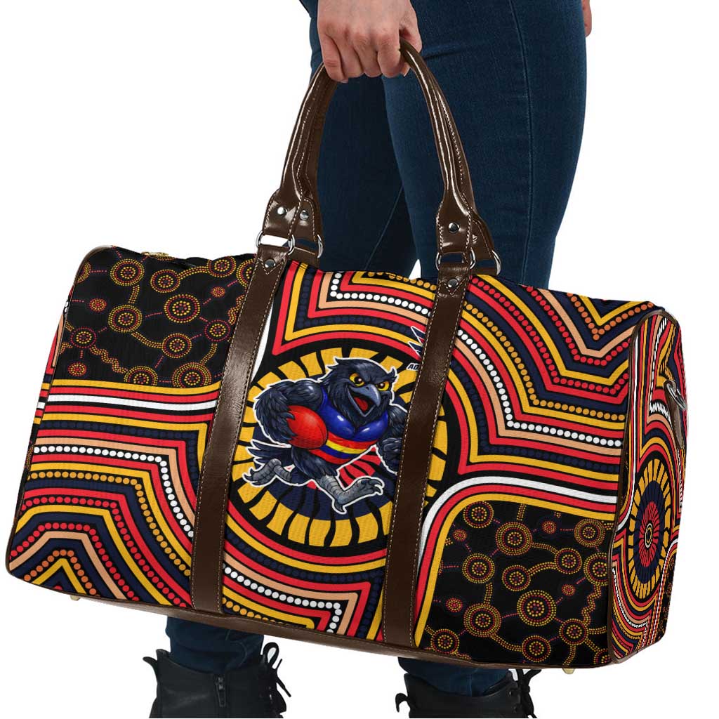 Adelaide Crows Travel Bag Indigenous Monochrome Dot Art Mascot Style
