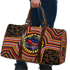 Adelaide Crows Travel Bag Indigenous Monochrome Dot Art Mascot Style