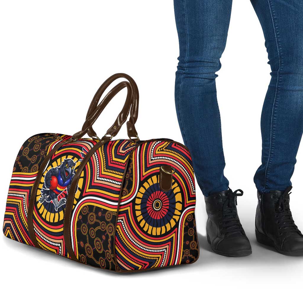 Adelaide Crows Travel Bag Indigenous Monochrome Dot Art Mascot Style