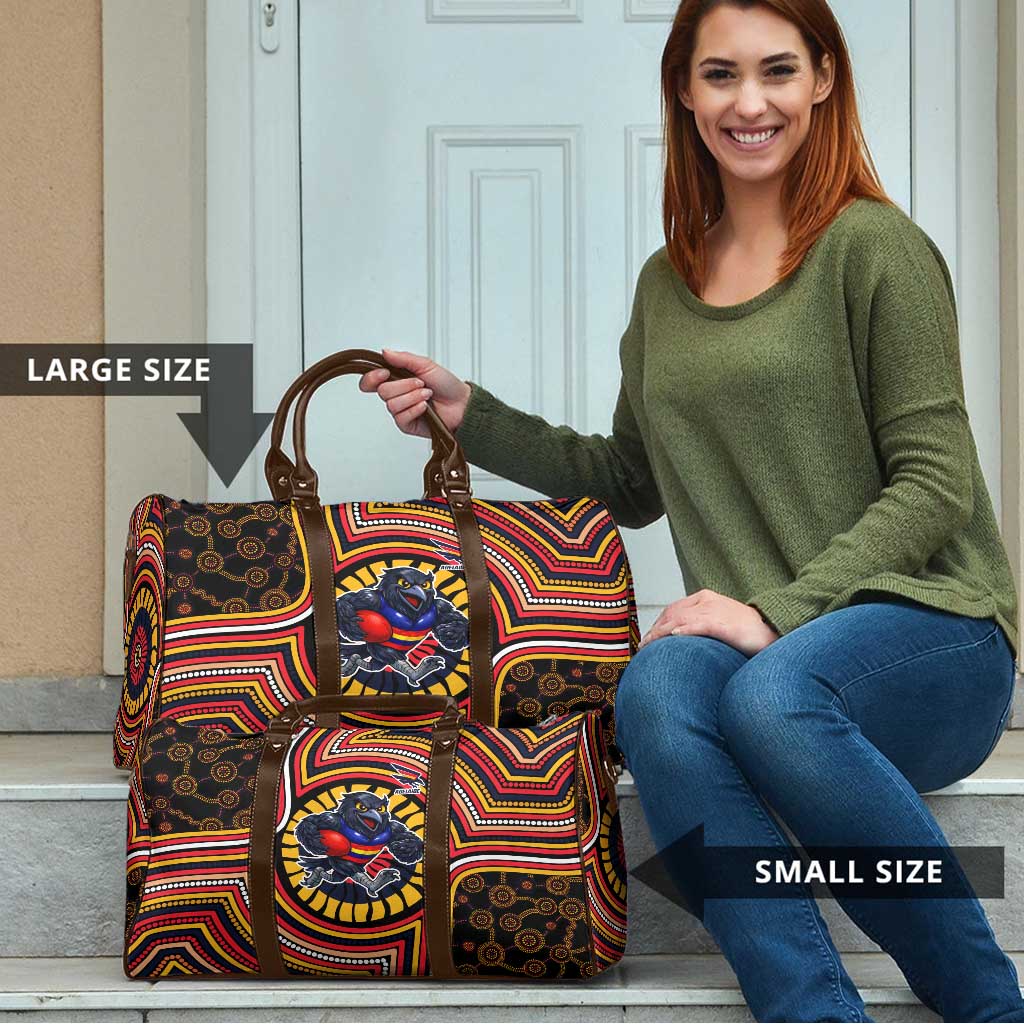 Adelaide Crows Travel Bag Indigenous Monochrome Dot Art Mascot Style