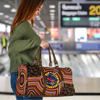 Adelaide Crows Travel Bag Indigenous Monochrome Dot Art Mascot Style