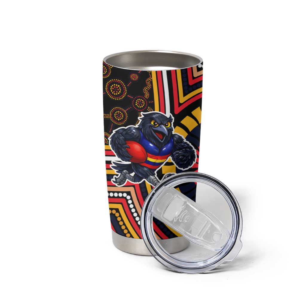 Adelaide Crows Tumbler Cup Indigenous Monochrome Dot Art Mascot Style