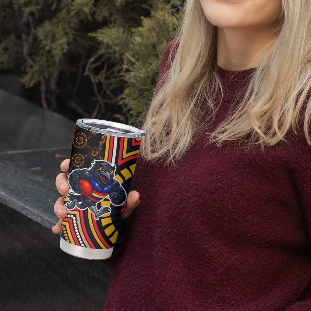 Adelaide Crows Tumbler Cup Indigenous Monochrome Dot Art Mascot Style