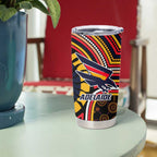 Adelaide Crows Tumbler Cup Indigenous Monochrome Dot Art Mascot Style