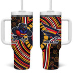 Adelaide Crows Tumbler With Handle Indigenous Monochrome Dot Art Mascot Style