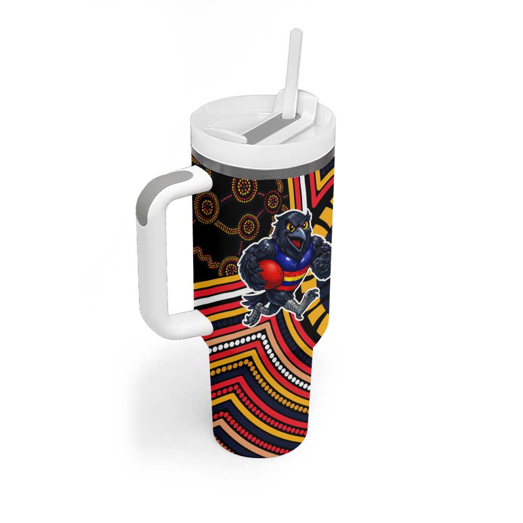 Adelaide Crows Tumbler With Handle Indigenous Monochrome Dot Art Mascot Style
