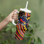 Adelaide Crows Tumbler With Handle Indigenous Monochrome Dot Art Mascot Style