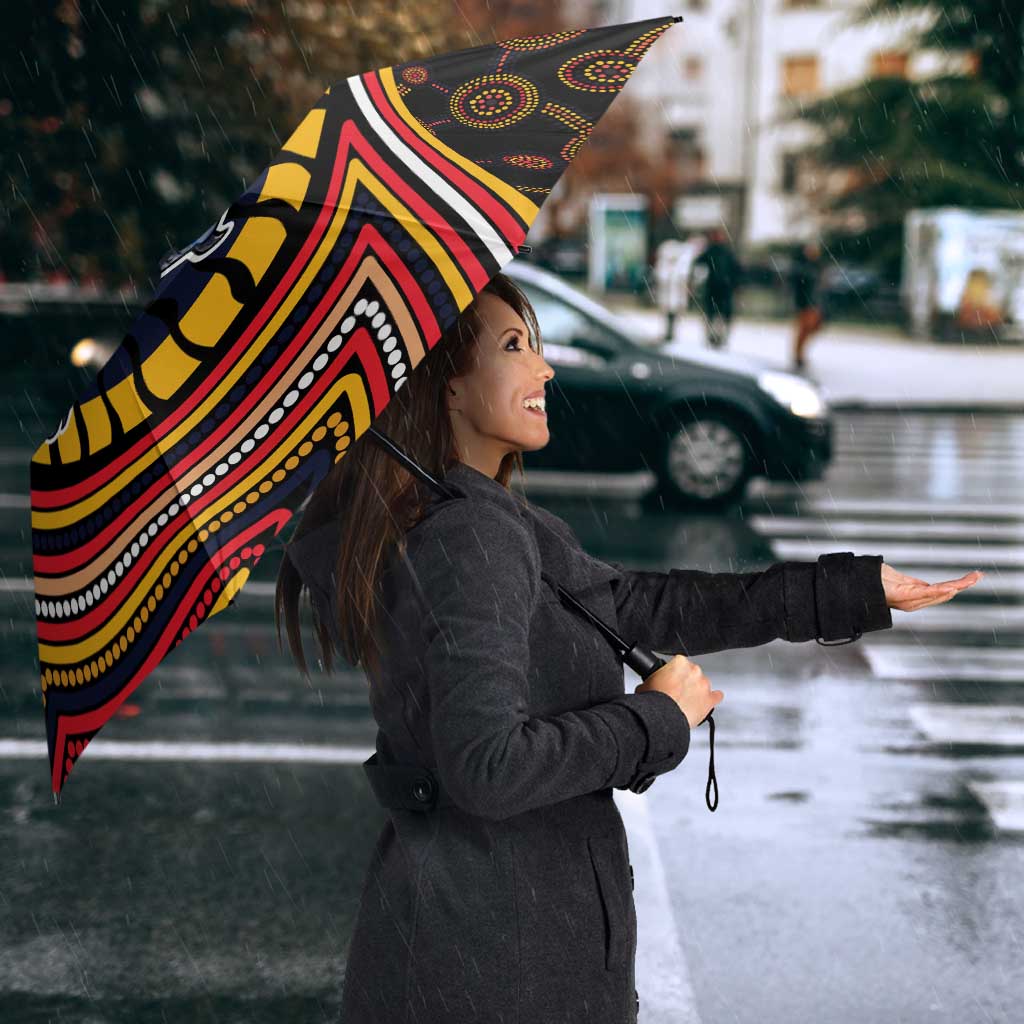 Adelaide Crows Umbrella Indigenous Monochrome Dot Art Mascot Style