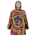 Adelaide Crows Wearable Blanket Hoodie Indigenous Monochrome Dot Art Mascot Style