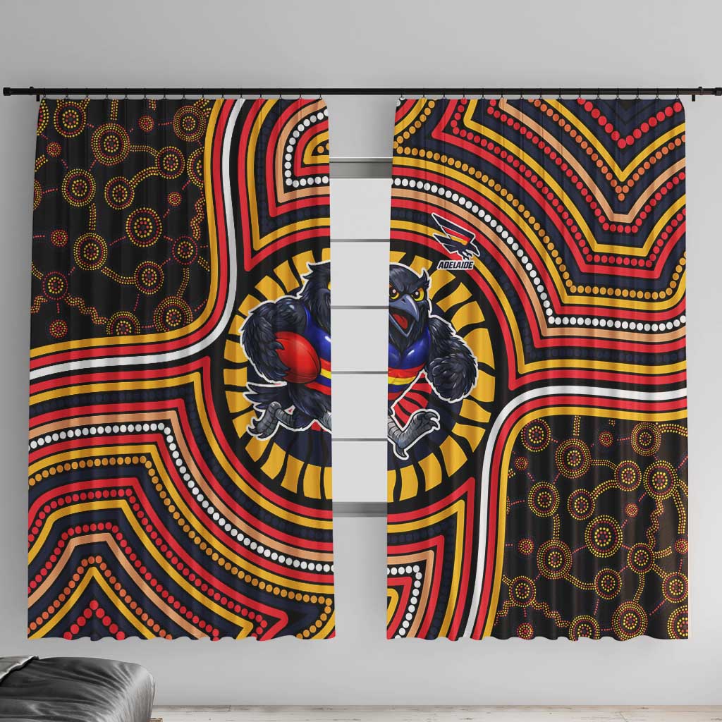 Adelaide Crows Window Curtain Indigenous Monochrome Dot Art Mascot Style