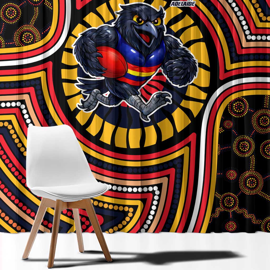 Adelaide Crows Window Curtain Indigenous Monochrome Dot Art Mascot Style