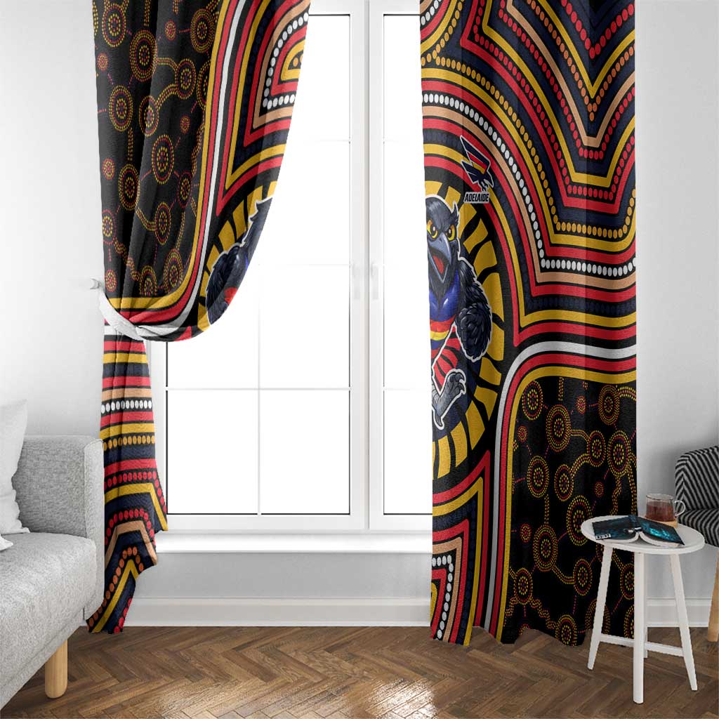 Adelaide Crows Window Curtain Indigenous Monochrome Dot Art Mascot Style
