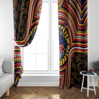 Adelaide Crows Window Curtain Indigenous Monochrome Dot Art Mascot Style