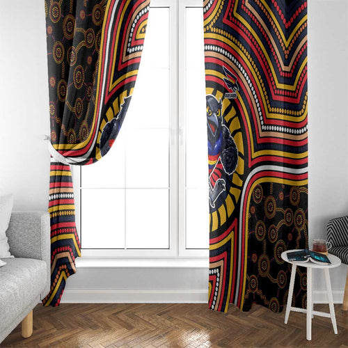Adelaide Crows Window Curtain Indigenous Monochrome Dot Art Mascot Style