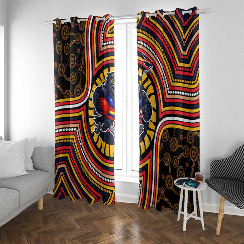 Adelaide Crows Window Curtain Indigenous Monochrome Dot Art Mascot Style