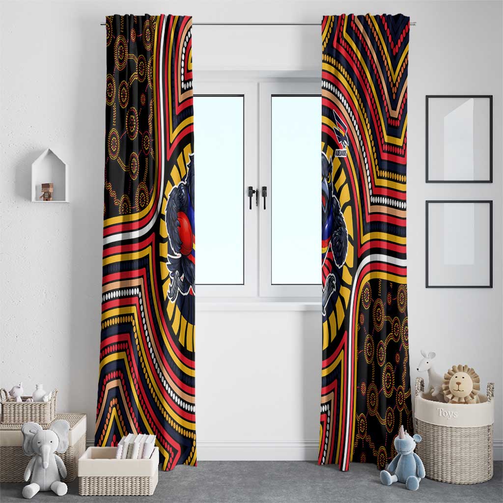 Adelaide Crows Window Curtain Indigenous Monochrome Dot Art Mascot Style
