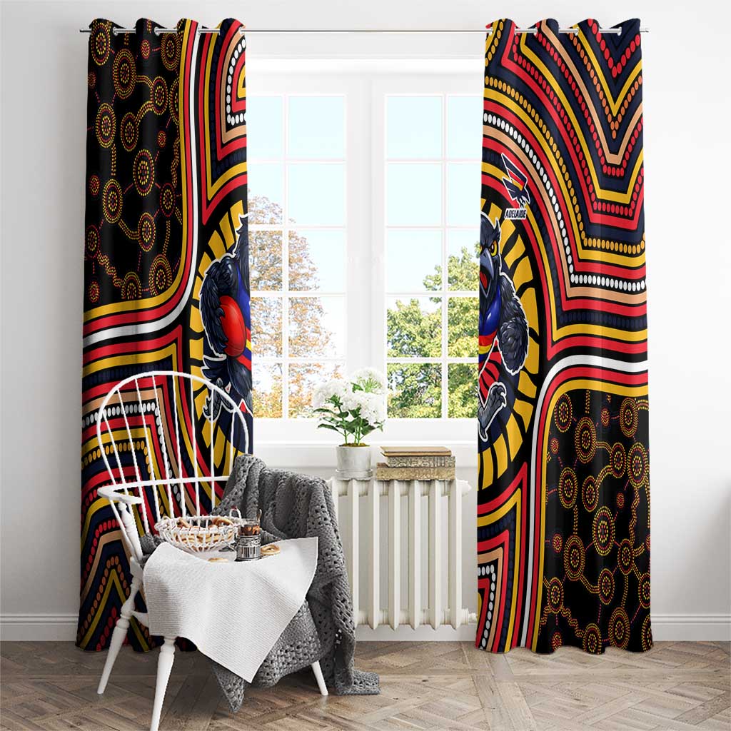 Adelaide Crows Window Curtain Indigenous Monochrome Dot Art Mascot Style