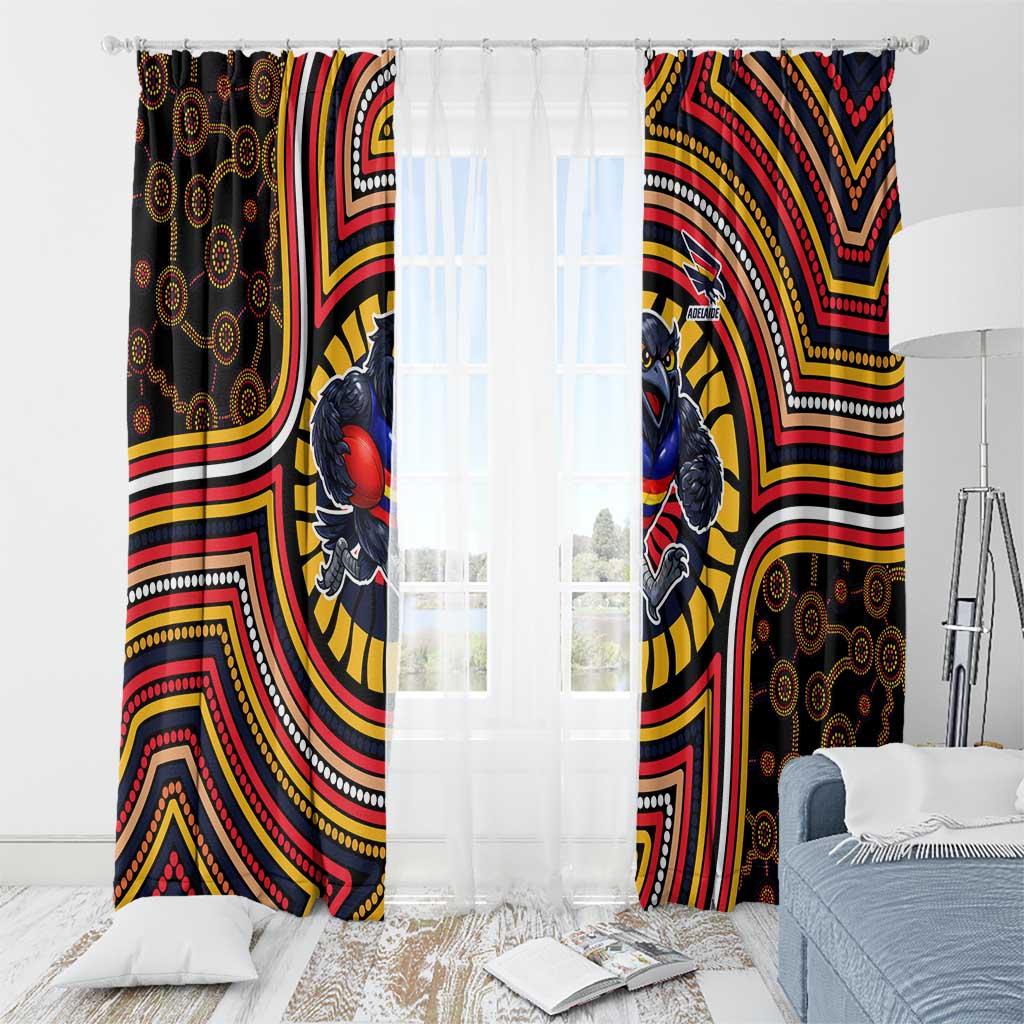 Adelaide Crows Window Curtain Indigenous Monochrome Dot Art Mascot Style