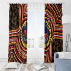 Adelaide Crows Window Curtain Indigenous Monochrome Dot Art Mascot Style
