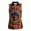 Adelaide Crows Women Sleeveless Polo Shirt Indigenous Monochrome Dot Art Mascot Style