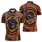 Adelaide Crows Zipper Polo Shirt Indigenous Monochrome Dot Art Mascot Style