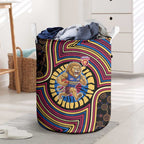 Brisbane Lions Laundry Basket Indigenous Monochrome Dot Art Mascot Style