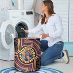 Brisbane Lions Laundry Basket Indigenous Monochrome Dot Art Mascot Style