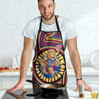 Brisbane Lions Apron Indigenous Monochrome Dot Art Mascot Style