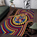 Brisbane Lions Area Rug Indigenous Monochrome Dot Art Mascot Style