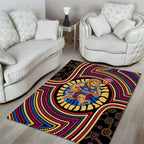 Brisbane Lions Area Rug Indigenous Monochrome Dot Art Mascot Style