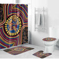 Brisbane Lions Bathroom Set Indigenous Monochrome Dot Art Mascot Style