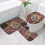 Brisbane Lions Bathroom Set Indigenous Monochrome Dot Art Mascot Style