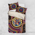 Brisbane Lions Bedding Set Indigenous Monochrome Dot Art Mascot Style