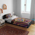 Brisbane Lions Bedding Set Indigenous Monochrome Dot Art Mascot Style