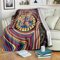 Brisbane Lions Blanket Indigenous Monochrome Dot Art Mascot Style