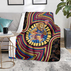 Brisbane Lions Blanket Indigenous Monochrome Dot Art Mascot Style