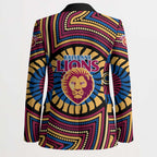 Brisbane Lions Blazer Indigenous Monochrome Dot Art Mascot Style