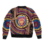 Brisbane Lions Bomber Jacket Indigenous Monochrome Dot Art Mascot Style