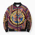 Brisbane Lions Bomber Puffer Jacket Indigenous Monochrome Dot Art Mascot Style