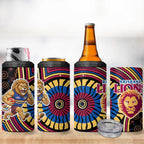 Brisbane Lions 4 in 1 Can Cooler Tumbler Indigenous Monochrome Dot Art Mascot Style