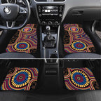 Brisbane Lions Car Mats Indigenous Monochrome Dot Art Mascot Style