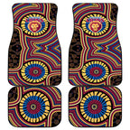 Brisbane Lions Car Mats Indigenous Monochrome Dot Art Mascot Style