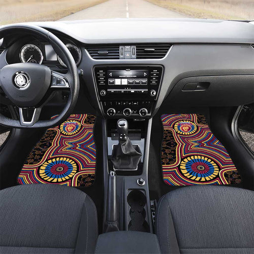 Brisbane Lions Car Mats Indigenous Monochrome Dot Art Mascot Style