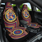 Brisbane Lions Car Seat Cover Indigenous Monochrome Dot Art Mascot Style