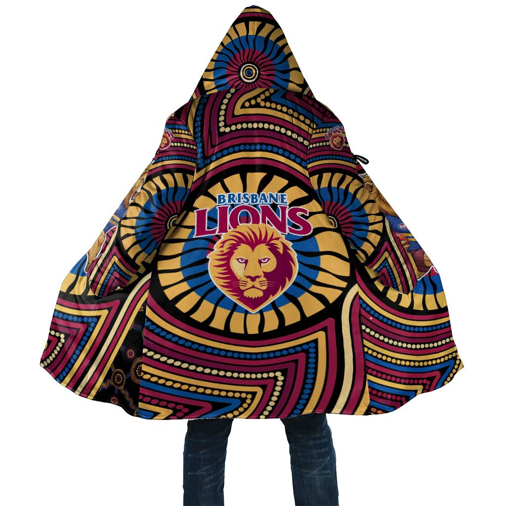 Brisbane Lions Cloak Indigenous Monochrome Dot Art Mascot Style