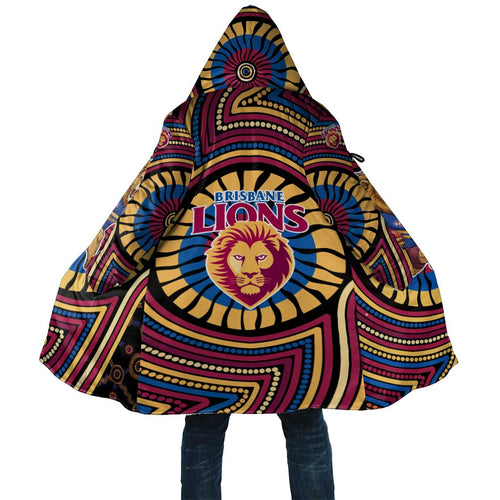 Brisbane Lions Cloak Indigenous Monochrome Dot Art Mascot Style